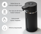 Evo House Otomatik Sensörlü Köpük Sıvı Sabunluk - Şarjlı- Dijital LED Ekran - Duvara Monte - E15 Model