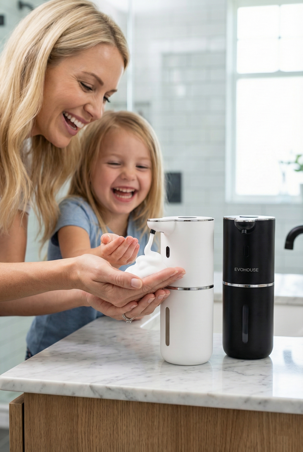 Evo House Otomatik Sensörlü Köpük Sıvı Sabunluk - Şarjlı- Dijital LED Ekran - Duvara Monte - P18 Model