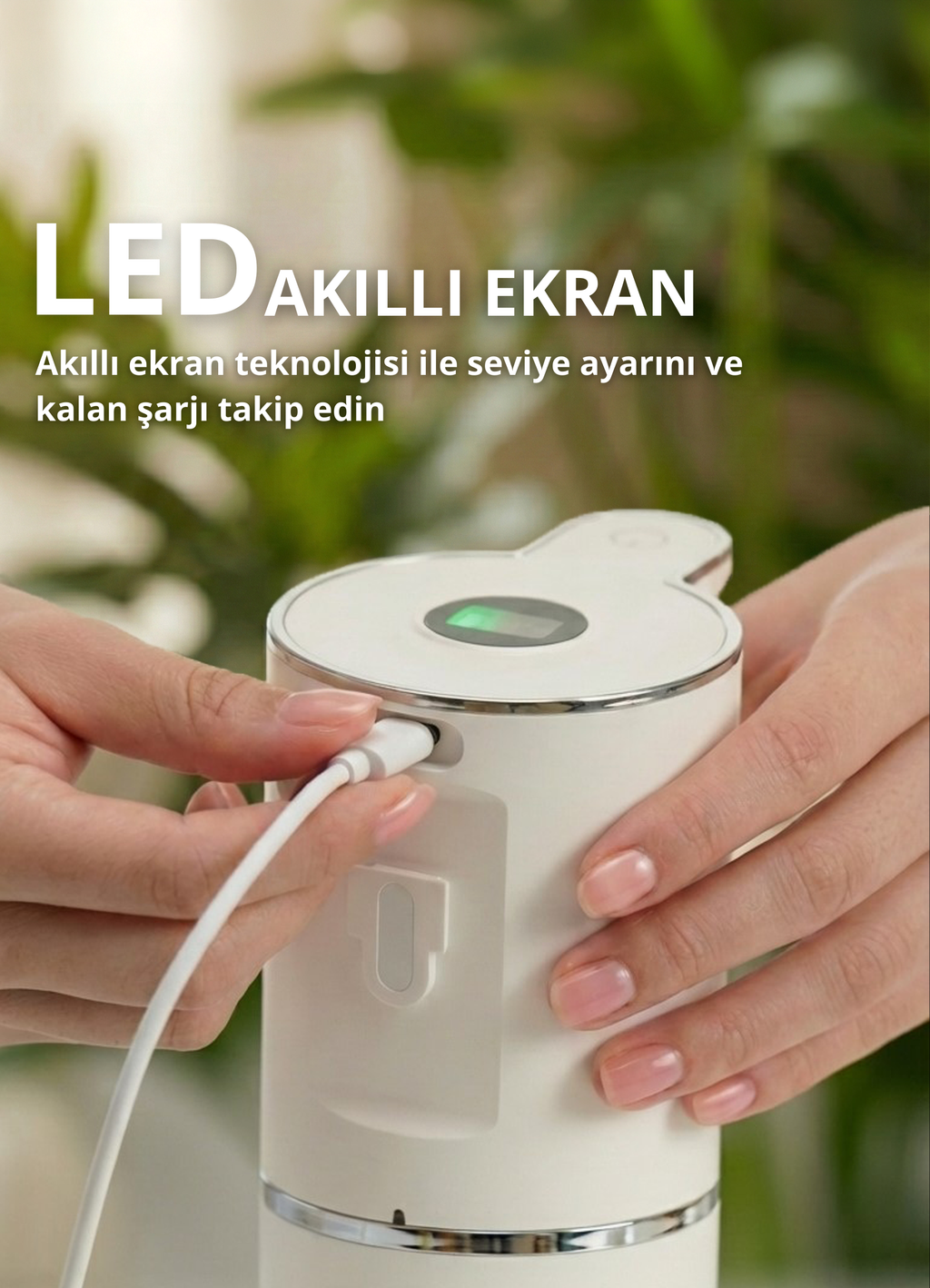 Evo House Otomatik Sensörlü Köpük Sıvı Sabunluk - Şarjlı- Dijital LED Ekran - Duvara Monte - P18 Model
