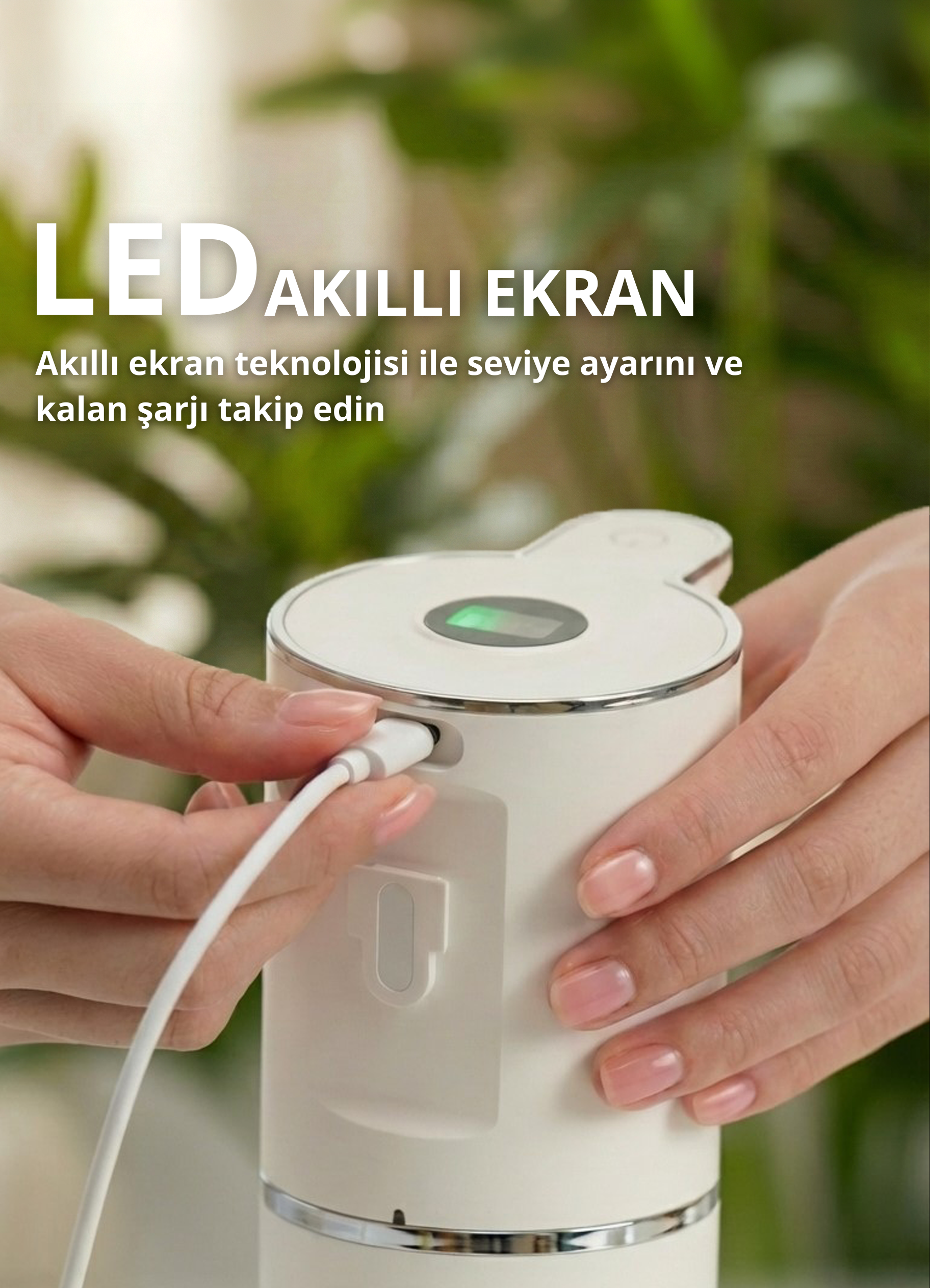 Evo House Otomatik Sensörlü Köpük Sıvı Sabunluk - Şarjlı- Dijital LED Ekran - Duvara Monte - P18 Model