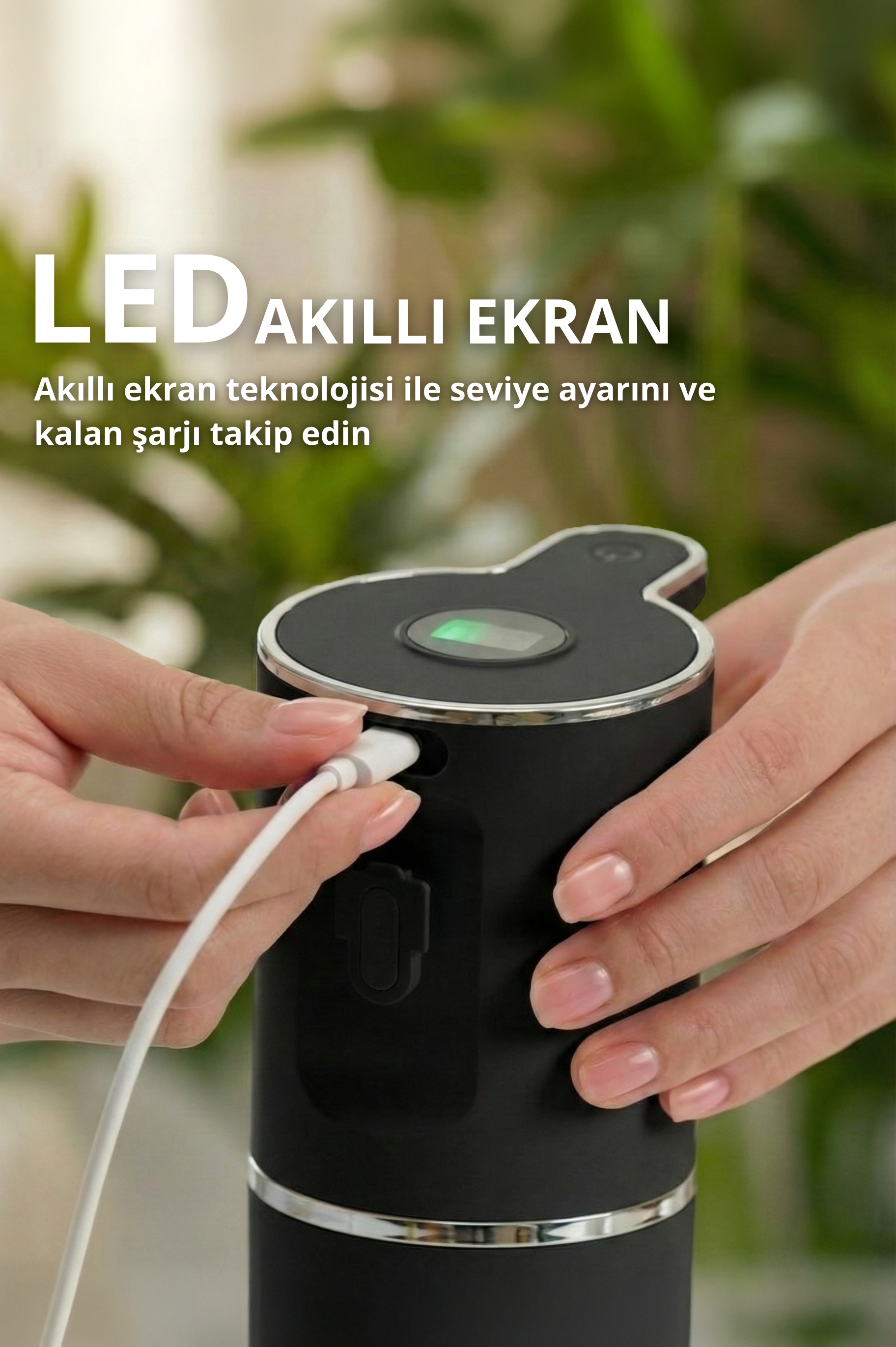 Evo House Otomatik Sensörlü Köpük Sıvı Sabunluk - Şarjlı- Dijital LED Ekran - Duvara Monte - P18 Model