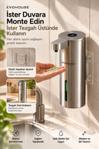 Evo House Otomatik Sensörlü Sıvı Dispenseri Paslanmaz Çelik INOX - P25 Model