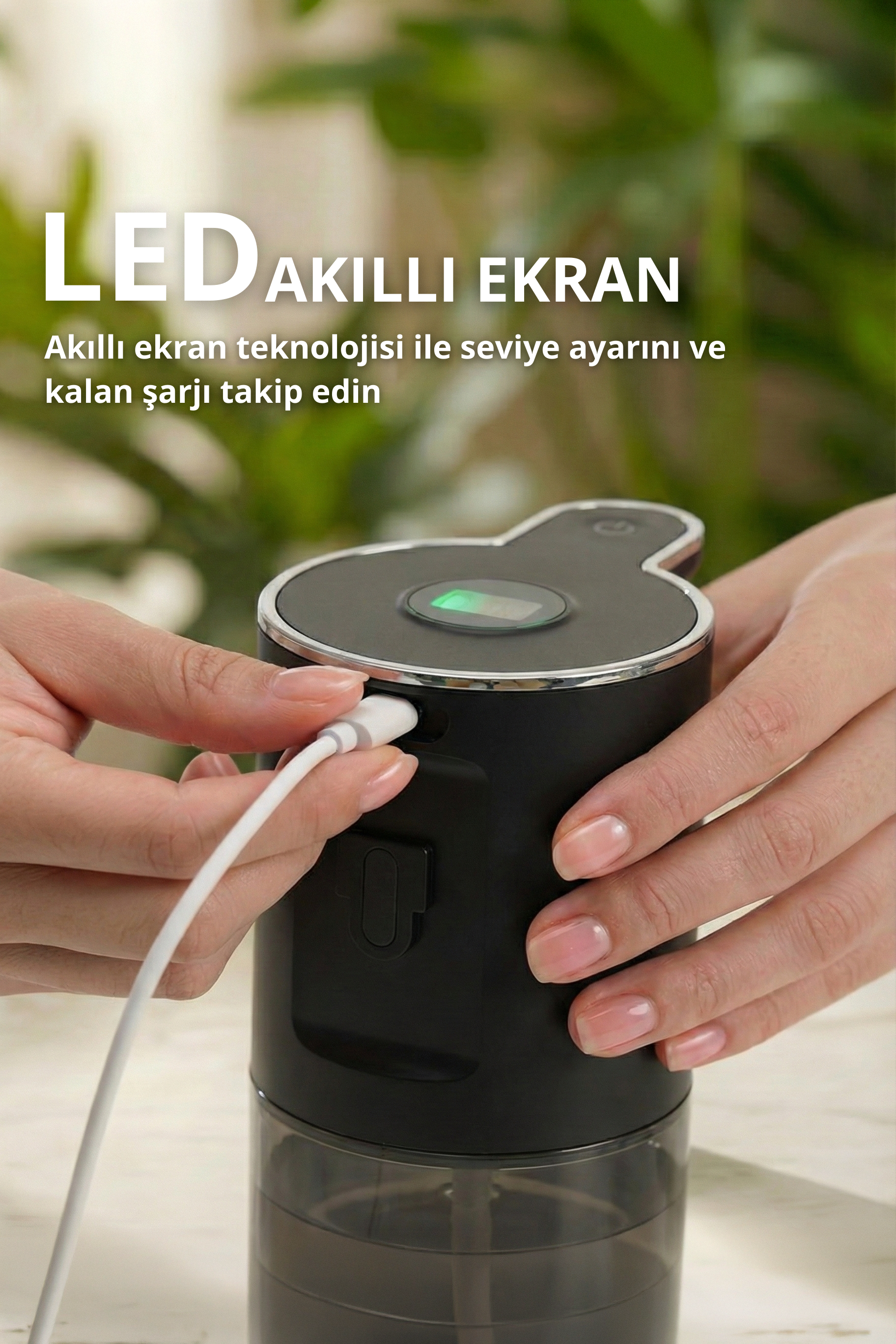 Evo House Otomatik Sensörlü Köpük Sıvı Sabunluk - Şarjlı- Dijital LED Ekran - Duvara Monte - P18S Model