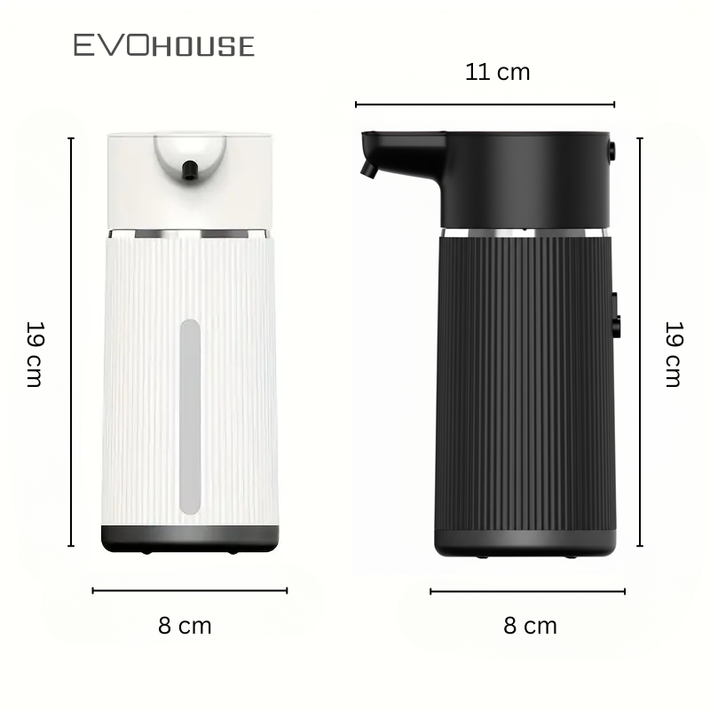 Evo House Otomatik Sensörlü Köpük Sıvı Sabunluk - Şarjlı- Dijital LED Ekran - Duvara Monte - E15 Model
